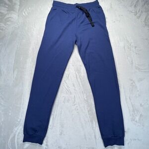 Real Essentials Jogger Pants‎ Mens XL Blue Fleece Lined Drawstring Tapered Leg